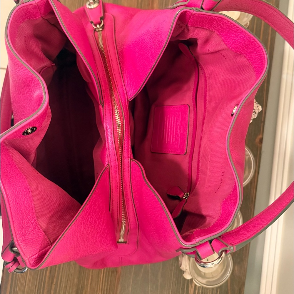 Coach Edie 31 Fuchsia Leather Hobo Bag - Picture 9 of 9